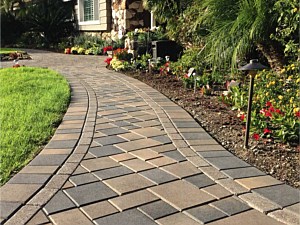 Completed landscaping and walkway project in Orange County, CA